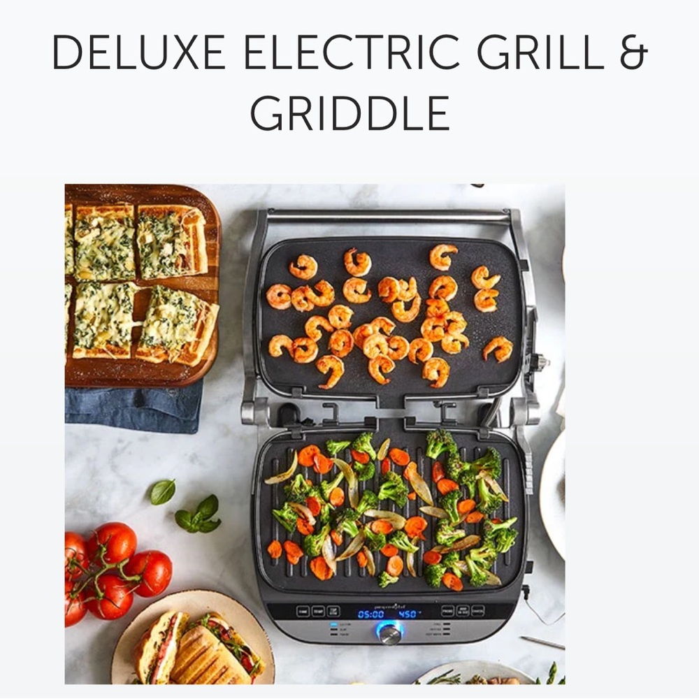 Pampered Chef DELUXE ELECTRIC GRILL & GRIDDLE New in the Box